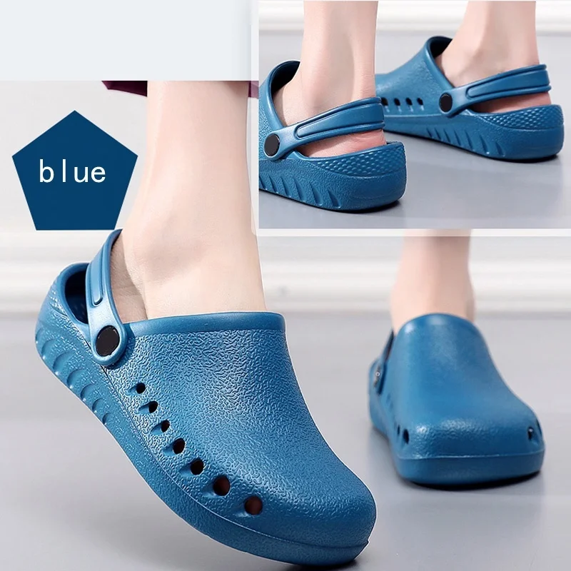 Unisex Scrub Shoes Surgery Shoes with A Back Strap Garden Clogs Lightweight EVA Nurse Shoes Breathable Slip on Shoes