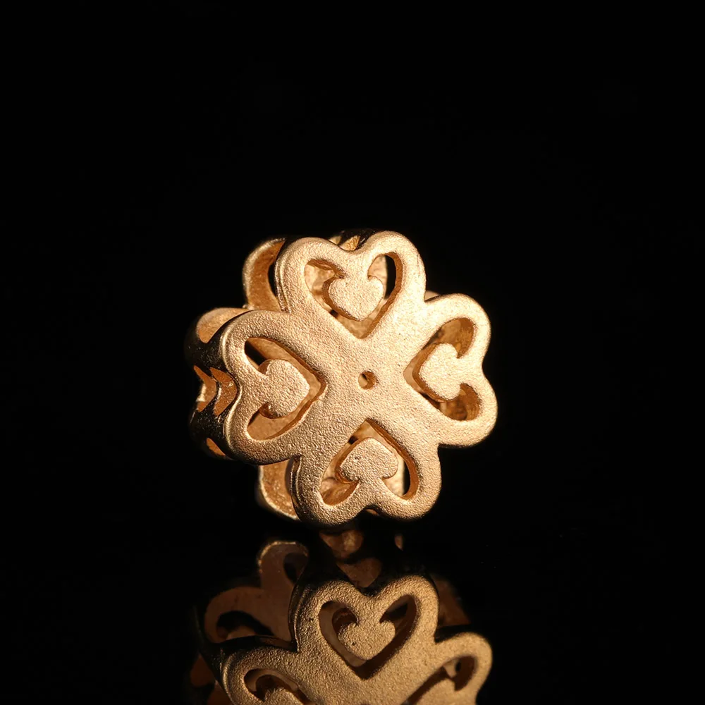 

24K Yellow Filled Gold Hollow Heart Shape Spacer Beads Bead Fit Charm Bracelet Bangle Loose DIY For Jewelry Making Accessories