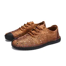 QWEDF/Новинка; летние мужские сандалии; деловая официальная обувь с отверстиями; Мужские дышащие сандалии в британском стиле; модельные сандалии; DA-26