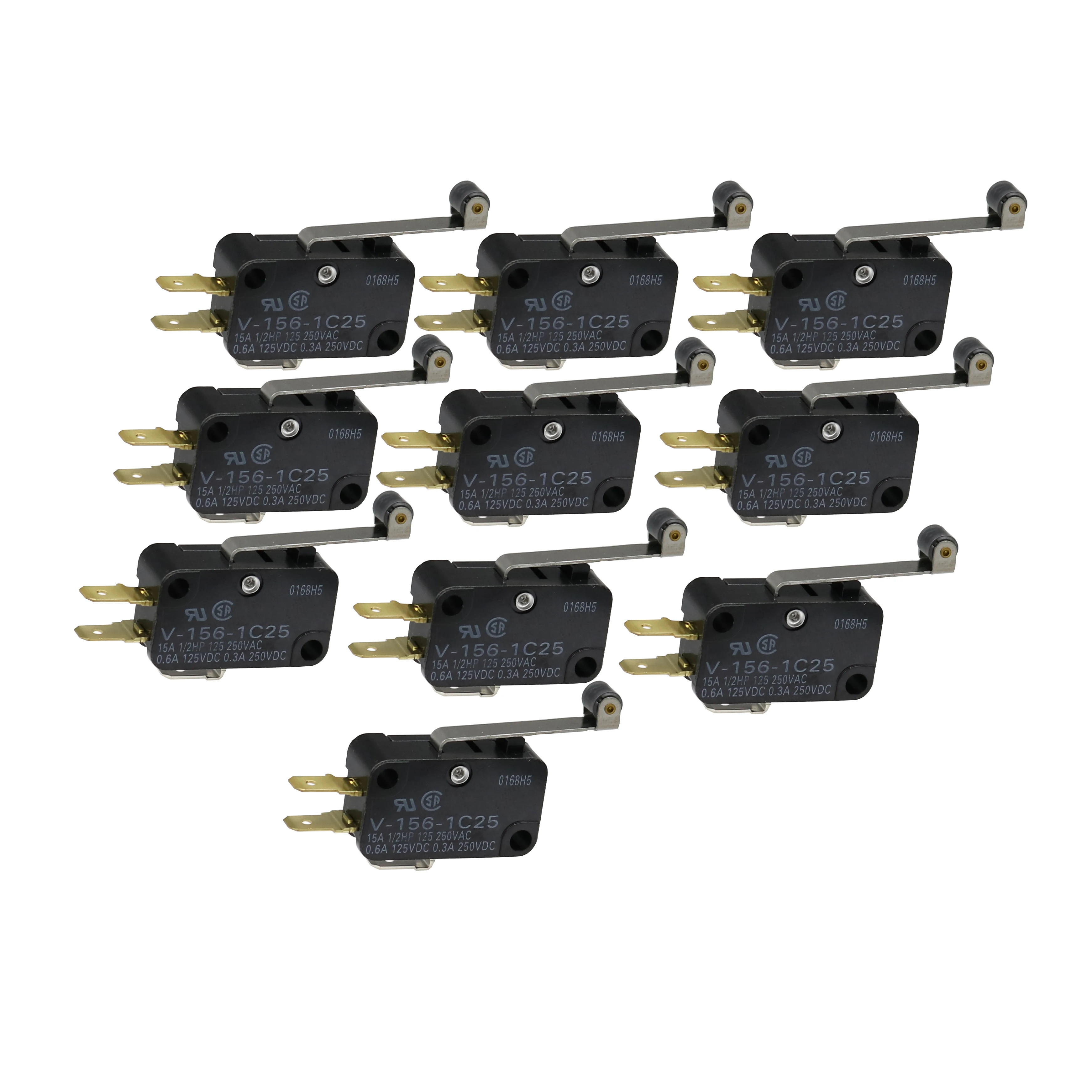 

10Pcs Omron V-156-1C25 Hinge Roller Lever Momentary Limit Switch Micro Switch Com-NO-NC SPDT