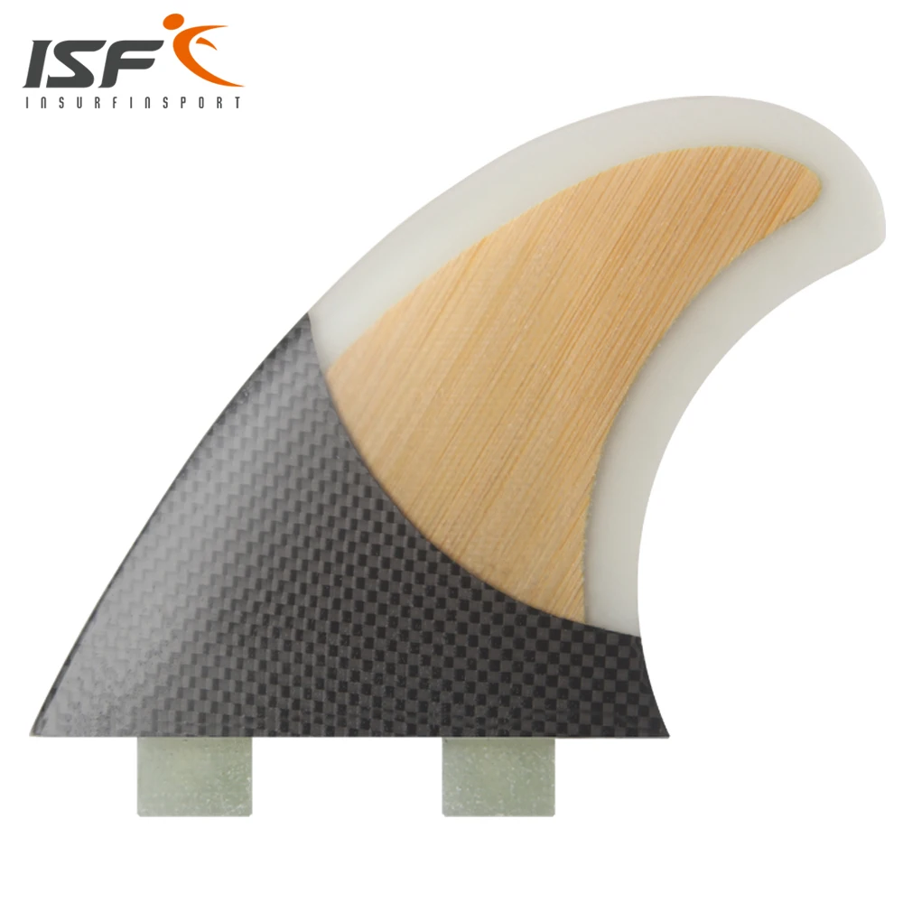 

Insurfin Surfboard Fins Four Quad Ffin (4) Set FCS Compatible Carbon & Bamboo Clear Select Color SQ Surf Fin