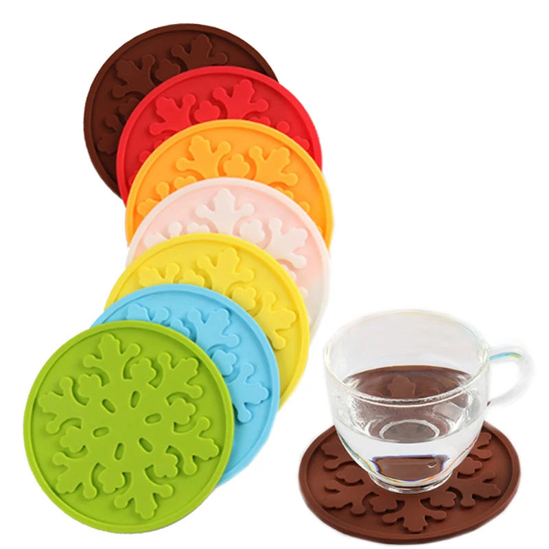 

Hot Sale 1PC multifunction 9CM Placemat high temperature Food Grade coaster Cup Mat antiskid Round Silicone Mat