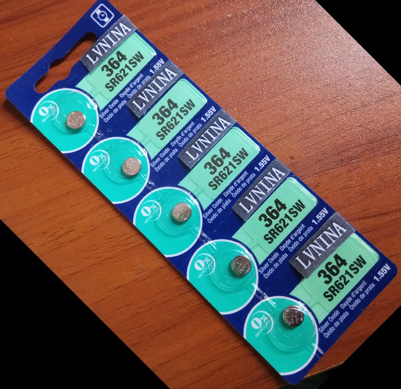 5X RETAIL LONG LASTING 364 SR621SW V364 SR60 SR621 AG1 Watch Battery ...