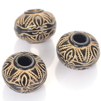 

Miasol 60 Pcs 14x16 MM Large Hole Vintage Inspired Ethnic Acrylic Abacus Antique Design Spacers Beads For Diy Jewelry Making
