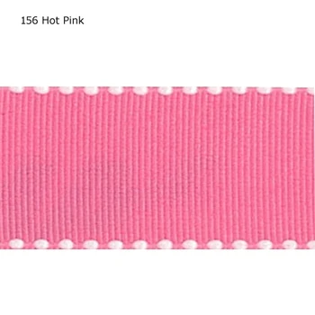 

7/8" inch 22mm wide white stitched ribbons hot pink grosgrain ribbons