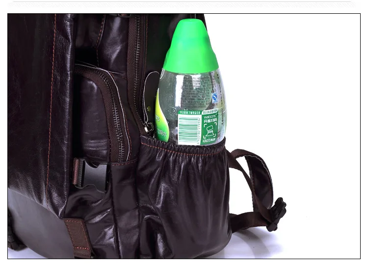 Men genuine leather backpack 22