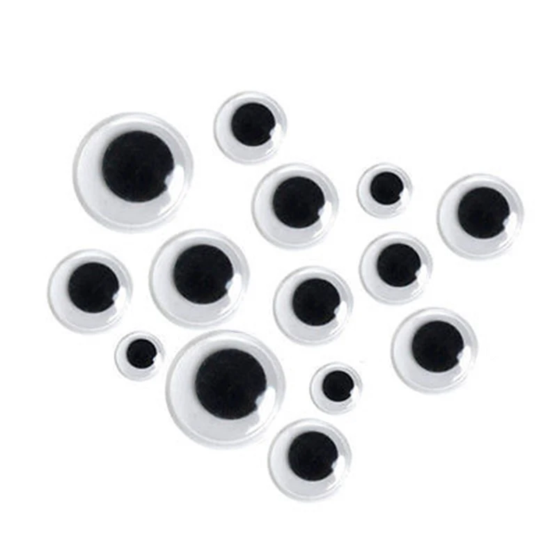 JX-LCLYL 700pcs Round Self-adhesive Wiggly Googly Eyes for Doll Toy Craft DIY Decoration