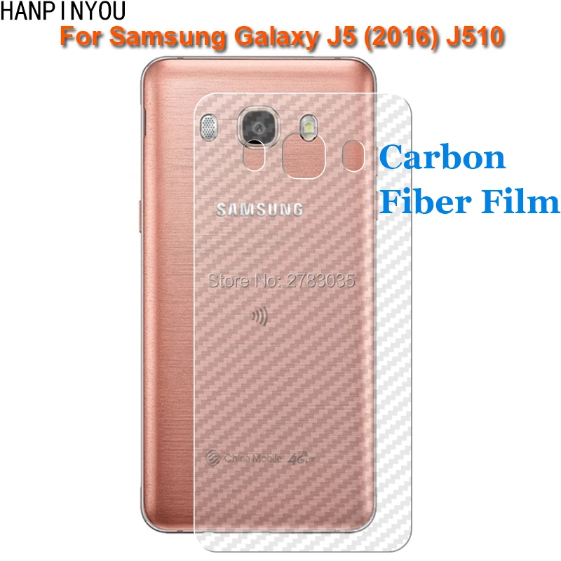

For Samsung Galaxy J5 2016 J510 5.2" New Durable 3D Anti-fingerprint Transparent Carbon Fiber Back Film Rear Screen Protector