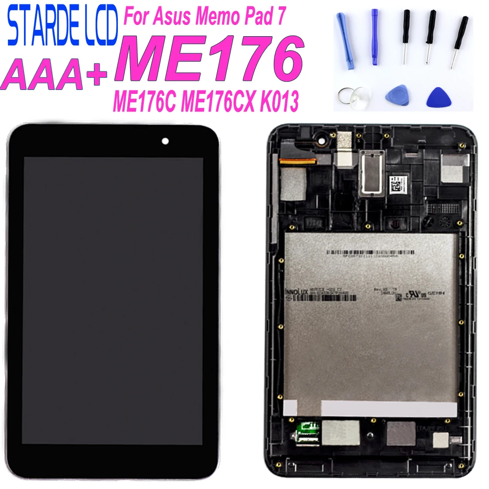 Cena 7 dla asus memo pad 7 ME176 ME176C ME176CX K013 wyświetlacz LCD montaż digitizera ekranu dotykowego z części wymienne do ramy