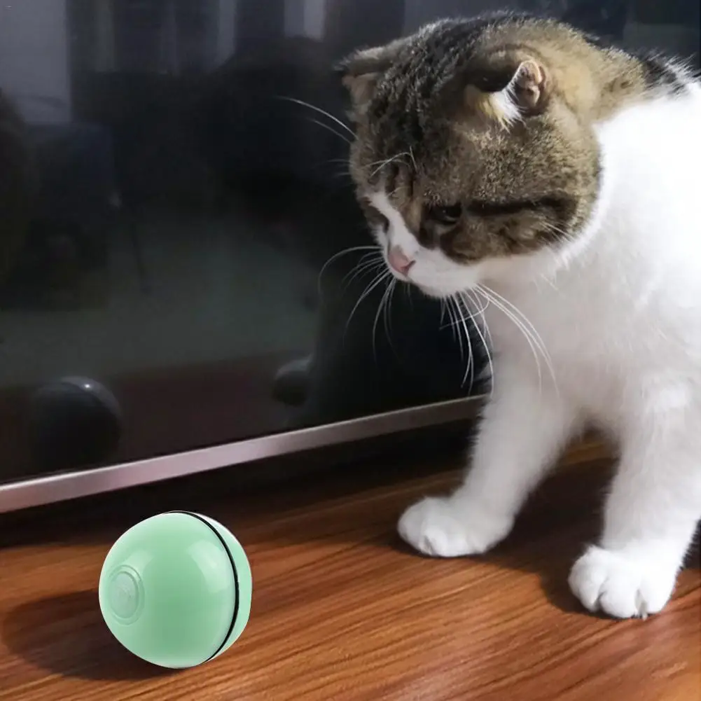 noroomaknet New Arrival Pet Cat Toy LED Light Ball USB Charging Smart Funny Cat Toy Automatic Rolling Ball Cat Training Toys