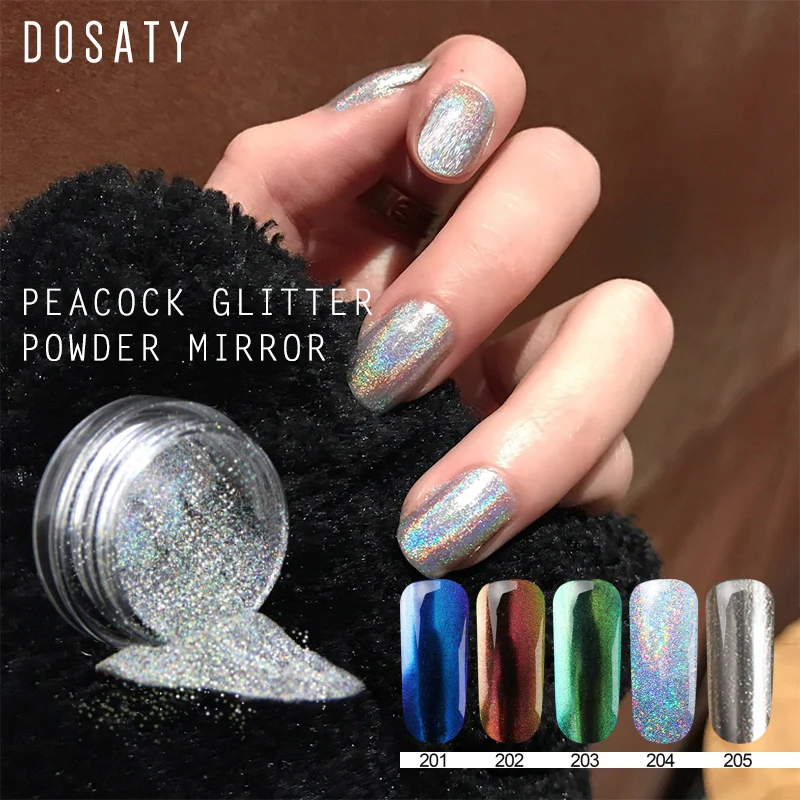 

Docaty Decorations for Nail Polishing Holography Nail Art Glitter Phosphor Luminous Powder Coating Gel Varnish with Sparkles
