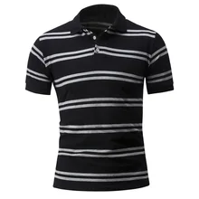 Brand 2017 Summer Mens business Korean Slim stripes short-sleeved polo shirt Men Homme Cotton Short Male