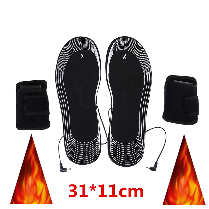 NEW Winter Heated Insoles Women Men Electric Battery Heating Warm Shoe Inserts Can Cut Carbon Fiber Foot Pads