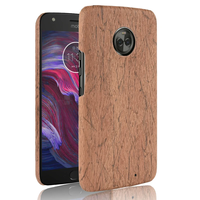 MOTO X4 Wood grain PU leather +PC case_96