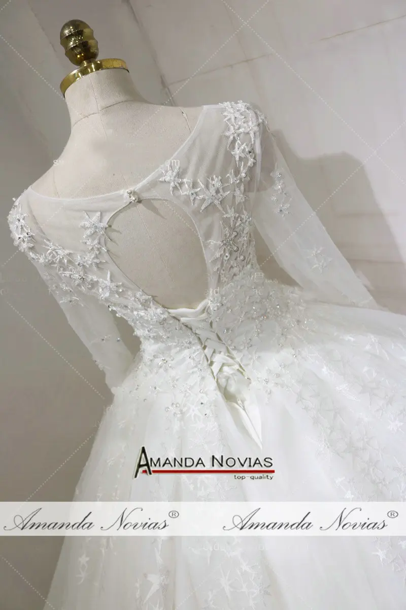 Vestido de noiva 2019 С Длинным Рукавом Кружевная Апликация Замочная скважина черное свадебное платье