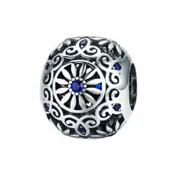MYBEBOA Европейский 925 пробы серебряные подвески в форме цветов Круглый округлые Бусины fit Пандора браслет амулеты «сделай сам» ювелирные