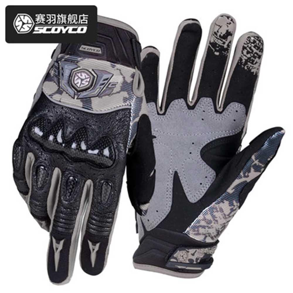 SCOYCO MX49 перчатки из натуральной кожи перчатки из углеродного волокна moto rcycle перчатки Dirt moto para guantes moto cross Off Road ATV гоночные перчатки