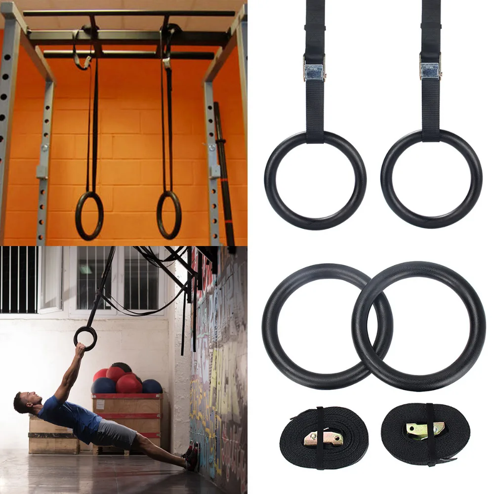 New 38mm Exercise Fitness Gymnastic Rings Gym Exercise Crossfit Pull