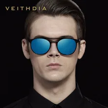 VEITHDIA サングラスユニセックスステンレス鋼偏光 UV400 男(China)