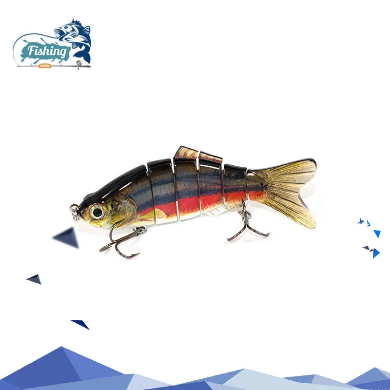 

1pcs Fishing Lures Swimbait Crankbait 10cm 19.5kg 5 Colors 6 segemants Fishing Wobbler Isca Artificial Lures Fishing Tackle