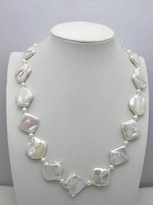

ddh003803 White box Freshwater pearl Necklace Strand/String"Handmade"Alloy