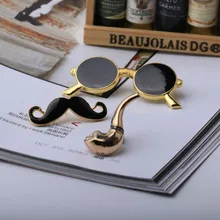 2018 Broches joyería Cristal de moda esmalte Pin Set barba tubo gafas broche solapa pines para hombres broche insignia Vintage broche