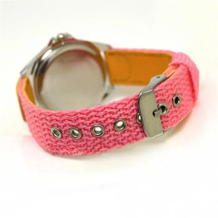 Милые кварцевые часы для мальчиков и девочек, детские тканевые часы с ремешком для студентов, наручные часы, подарки, KNG88