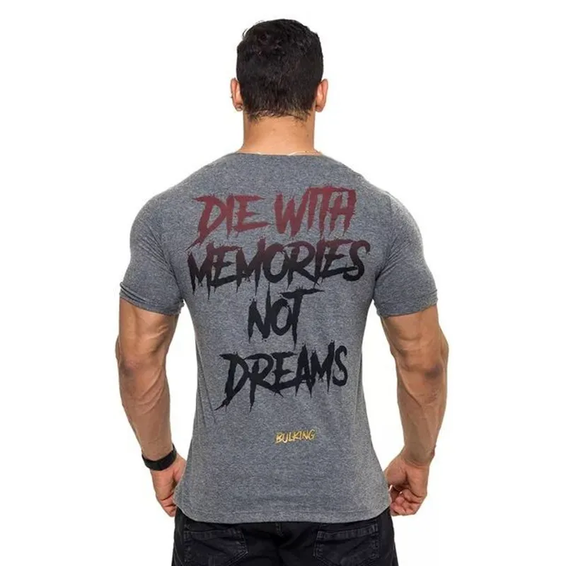 

2018 Summer Bodybuilding cotton Short sleeve t shirt Gyms Fitness shirts male Sports workout Running t shirt tee tops clothing