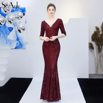 

SoAyle African Formal Dresses Sequi Evening Dresses long Sexy Split Mermaid Prom Dress Evening Dress for Women robe de soiree