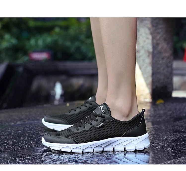 Летняя спортивная обувь мужские кроссовки сетчатая мужская повседневная обувь на шнуровке дышащая обувь для тренировок на плоской подошве женская уличная Обувь zapatillas mujer