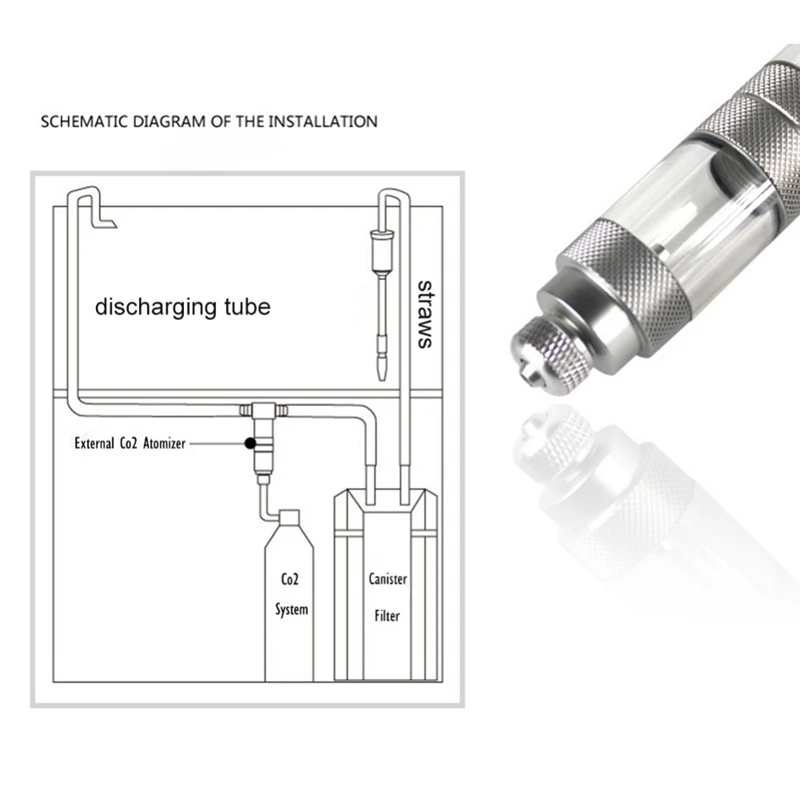 16Mm External U-Tubes Bend Co2 Diffuser Aquarium Tank Carbon Dioxide Atomizer Regulator Reactor Generator Kit