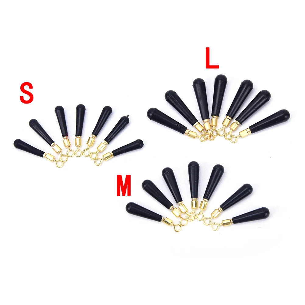 

20pcs/lot Fishing Gear Block rotation drift fishing floats accessory bobber copper+ rubber tools