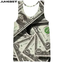 Jumeast бренд Для мужчин/Для женщин 3D жилет с принтом денег долларовая банкнота ночное короткий рукав модный спортивный пуловер летняя майка Футболки