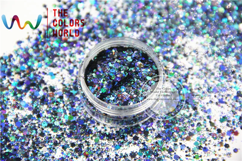 

HA251504-221 Mix Laser Holographic Colors Hexagon Shape Glitter Sequins for nail art DIY decoration Halloween's decorations