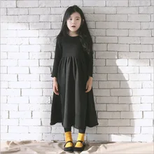 Осенне-зимнее платье для девочек длинные стильные толстовки платья-свитера Свободная Повседневная Флисовая теплая одежда для детей, vestido RT293