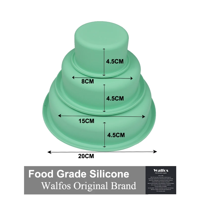 WALFOS Красивая трехслойная силиконовая форма для торта, форма для торта, инструмент для выпечки