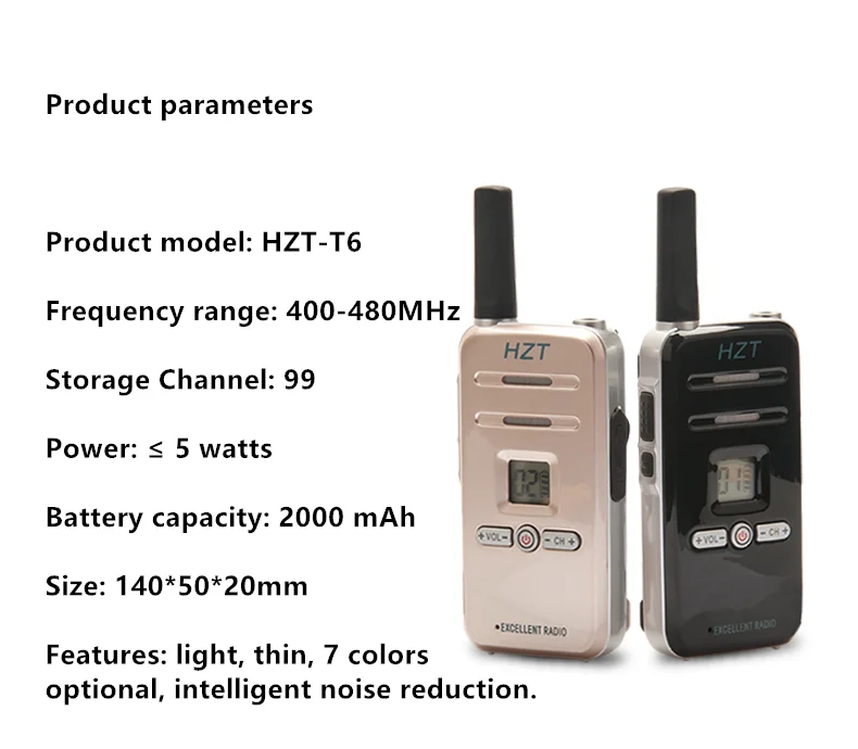 HZT-T6 рация мини семейный отель двухстороннее радио УВЧ 5 Вт usb зарядка рация радио приемопередатчик