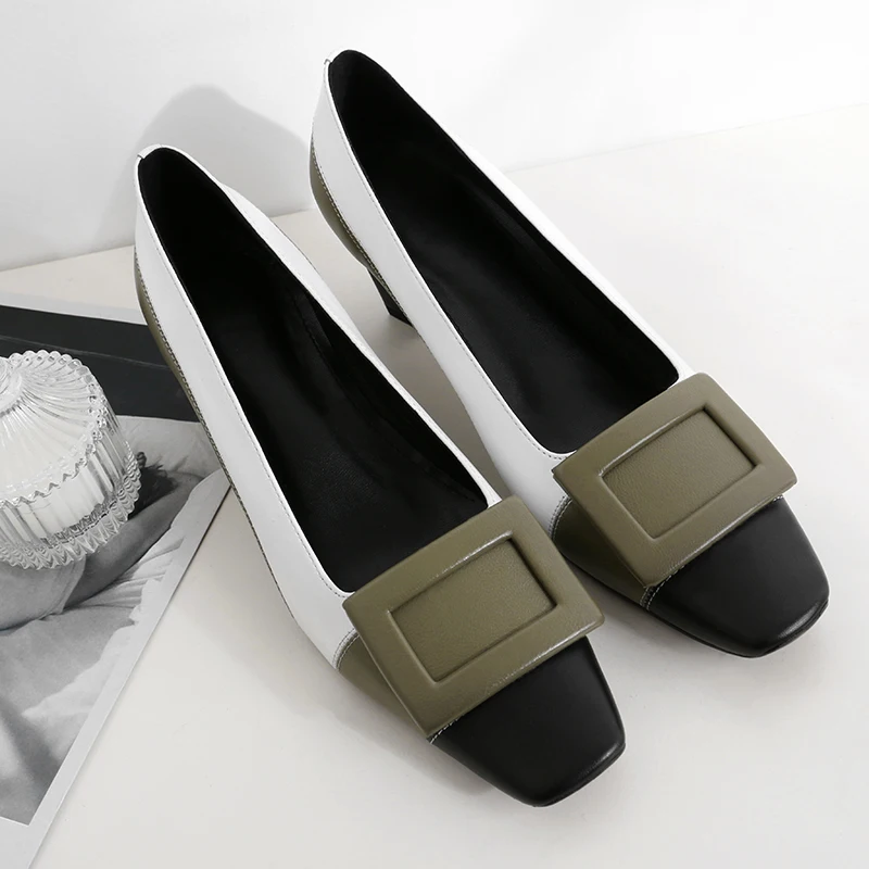 XIUNINGYAN/ г. Модные женские брендовые модельные туфли женские туфли-лодочки без застежки из натуральной кожи на среднем каблуке г. Офисная Женская обувь для вечеринок