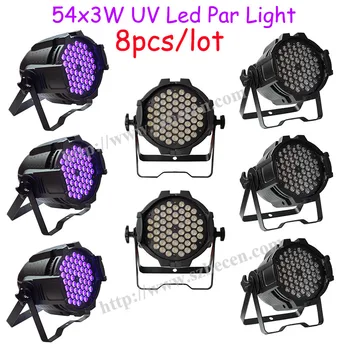 

8pcs Stage Light 54X3W UV LED PAR LIGHT par can light dj party led lamp DJ Party Stage Lighting