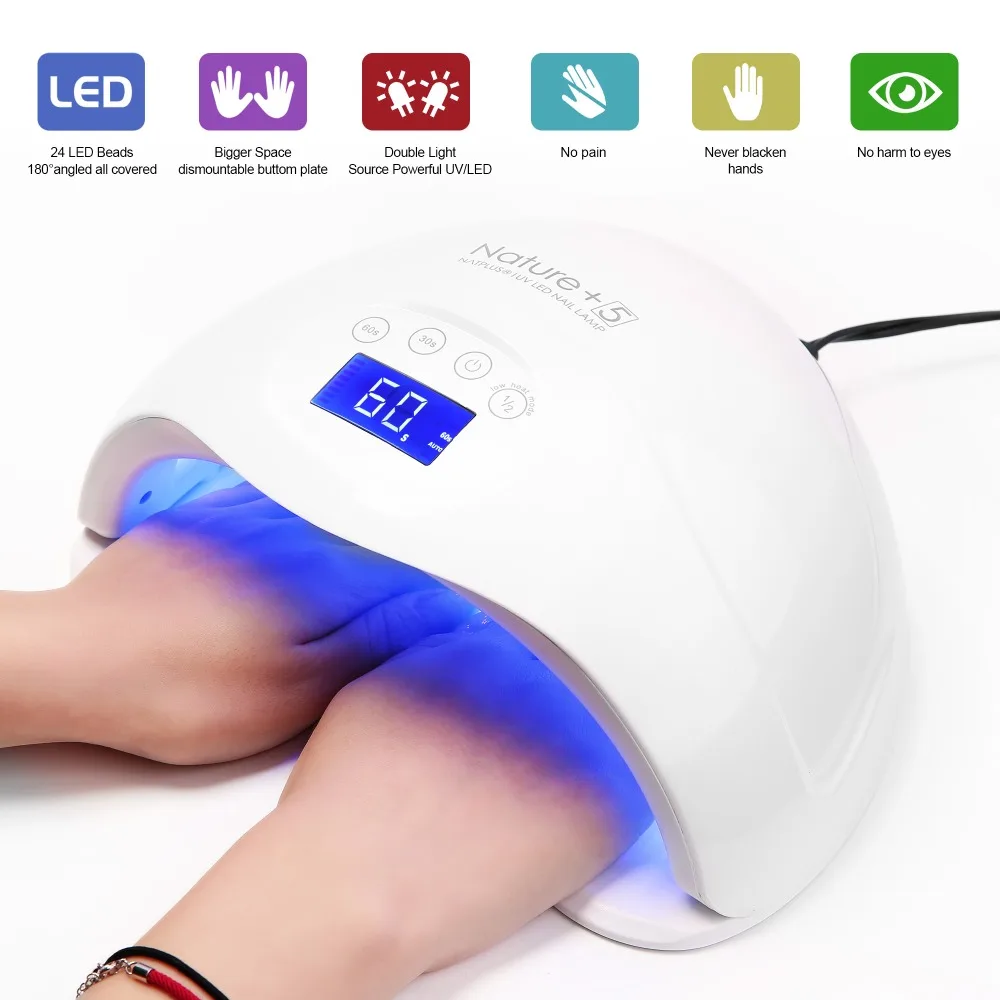 

Maphie 48W N5 Smart Sensor Led Lamp Nail Dryer Cure Machine Tools Top Quality 24LEDs UV Nail Lamp Fast Cure Dual Hands UV Lamp