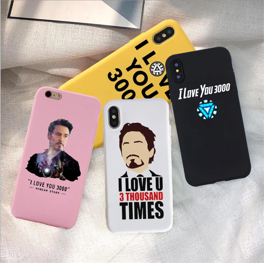 

Iron Man I love you 3000 phone Case For iPhone X 7 Plus XS Avengers Endgame Phone Cover case For iPhone 6S 8 6 Plus XS Max Case