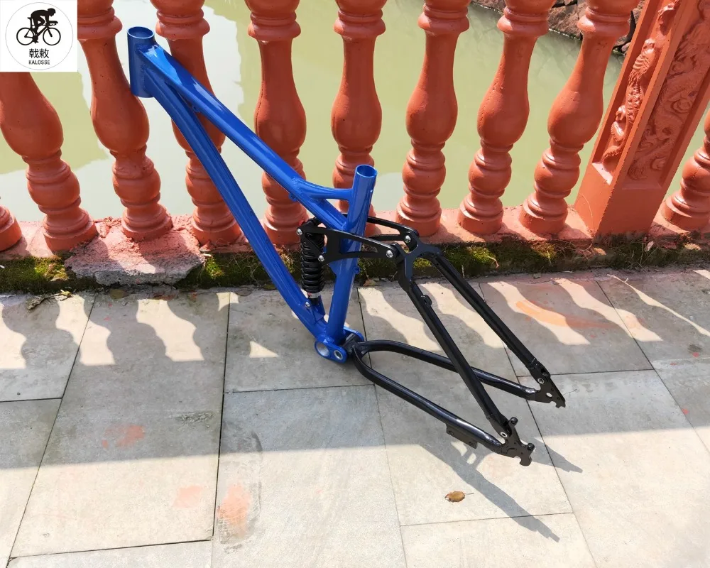 

Kalosse oil spring suspension soft-tail mountain bike frame 190mm travel 26inch Mountain bike frame