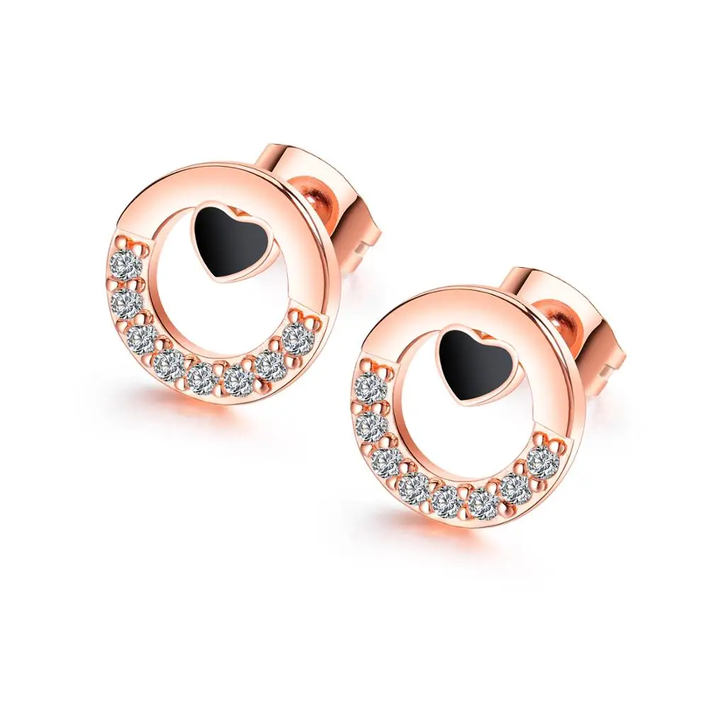

Temperament Japanese and Korean Copper-plated Small Ear Nails Female Mini Simple Spade Heart Student Small Fresh Earrings