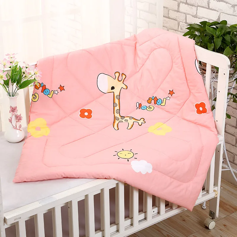 

100*110 CM Baby Summer Quilt Quilted Cotton Cartoon Animal Newborn Blanket Mattress Air Conditioning Quilt Kids Cartoon Bedding