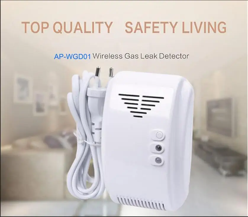 Alarm systems security Wireless natural household gas sensor leakage alarm detector 433mhz