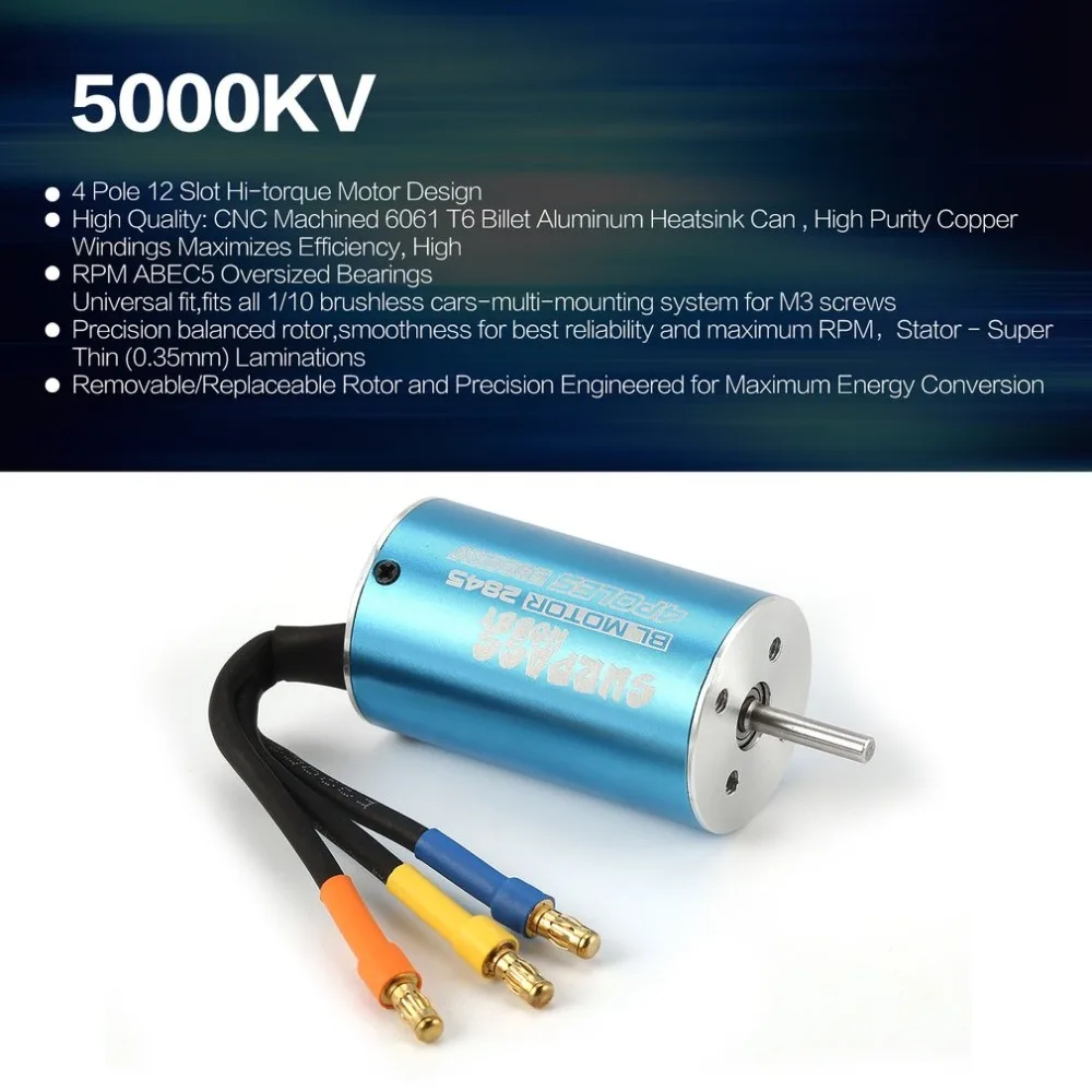 SURPASSHOBBY 2845 5900KV 4 T 3,175 мм бесщеточный двигатель для 1/10 RC пульт дистанционного Управление автомобиля для моделирования, детали для игрушек DIY запасных Запчасти Аксессуары