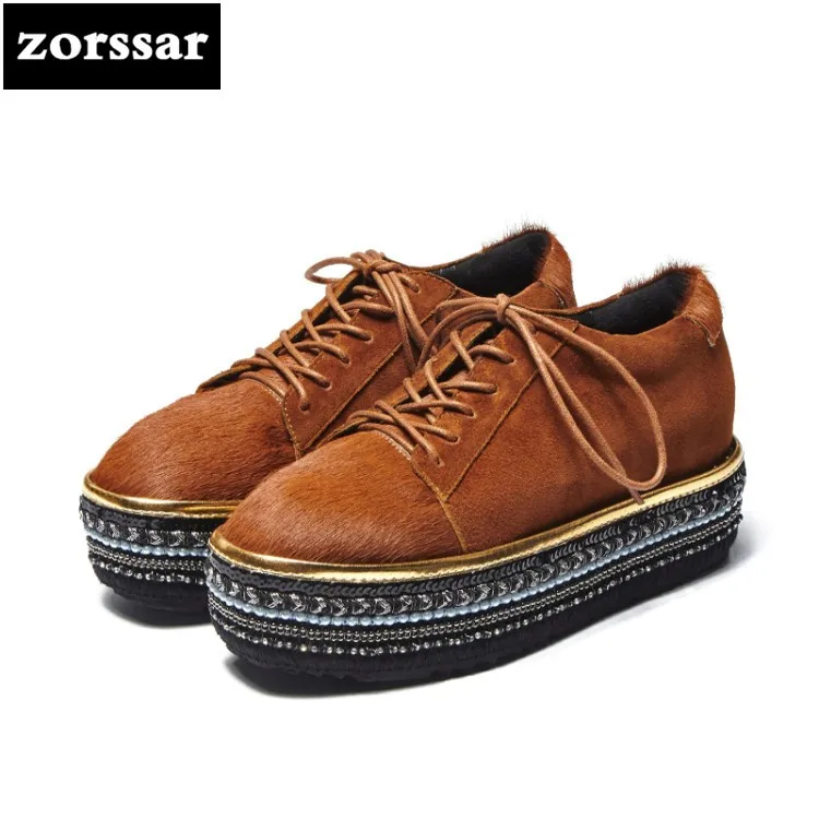 

{Zorssar} Brand 2018 Spring autumn New fashion horsehair Women sneakers Casual Flats Loafers Shoes female platform shoes