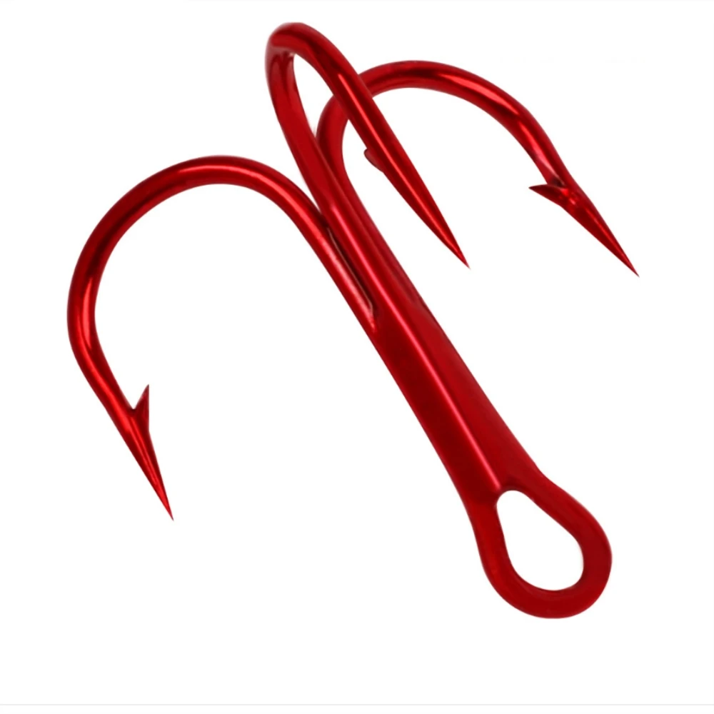 10Pcs/lot Three Hook Red Nickel Color Fishhook 2/4/8/10# Fishing Hook High Carbon Steel Treble Hooks Fishing tackle 10Pcs/lot Three Hook Red Nickel Color Fishhook 2/4/8/10# Fishing Hook High Carbon Steel Treble Hooks Fishing tackle