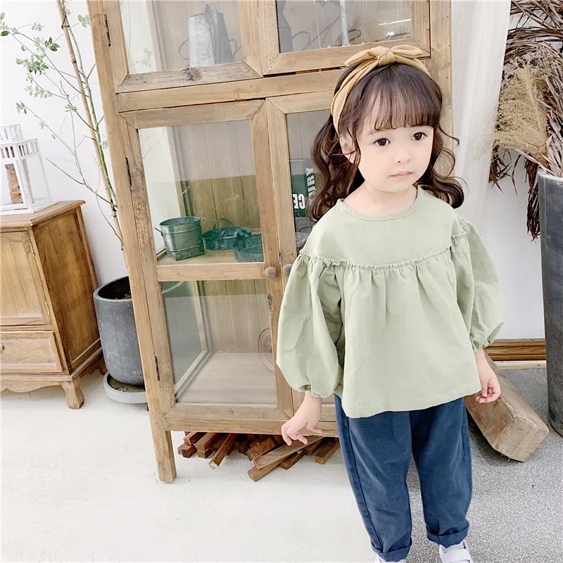 Primavera e Outono Anos de Idade das Crianças Cabolsa de Manga Bebê Camisas Meninas Crianças Novo 1-3 Comprida Camisa 2020 6 High Quality Mamãe e Bebê