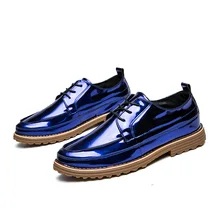 Brand Handsome Trendy Shiny Men Casual Shoes Glitter Toe Caps Exotic Comfy Walking Shoes Jogging Vintage Reflecting Gentle